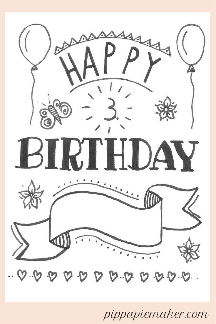 Hand Lettering Geburtstagskarte Pippa Pie Maker